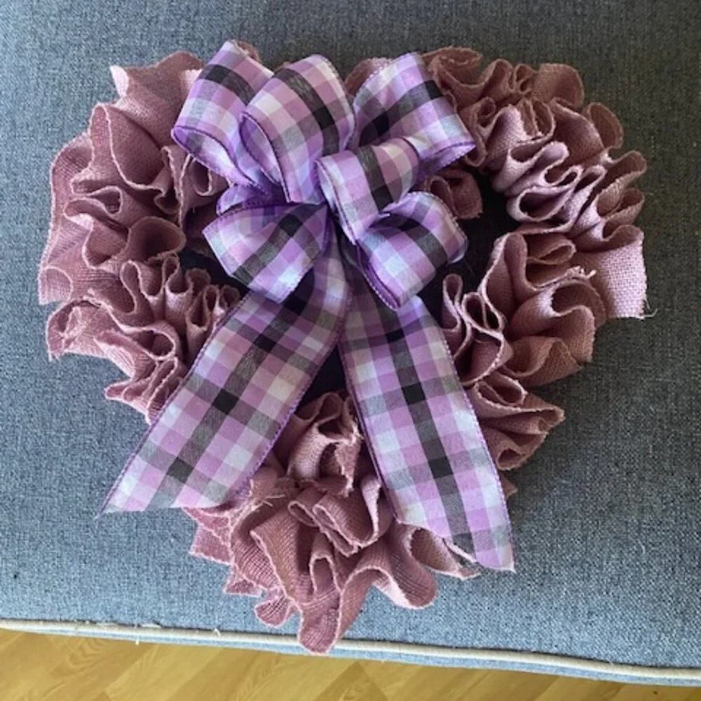 Valentine's Day Lilac Plaid Wreath